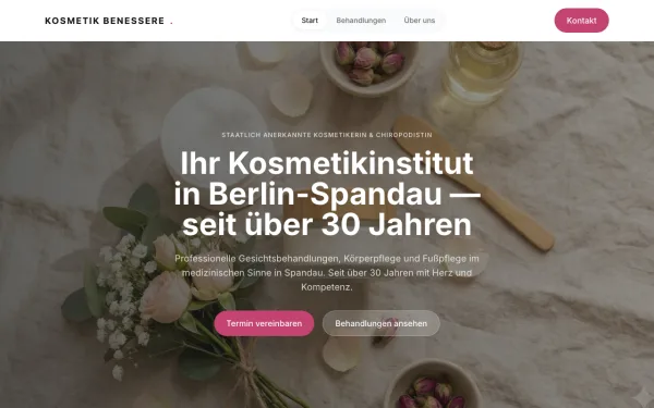Startseite der Astro-Website kosmetik-benessere.de